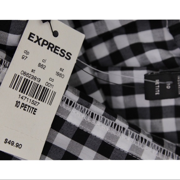 NWT Express Gingham Off the Shoulder Top 10P - Picture 8 of 8